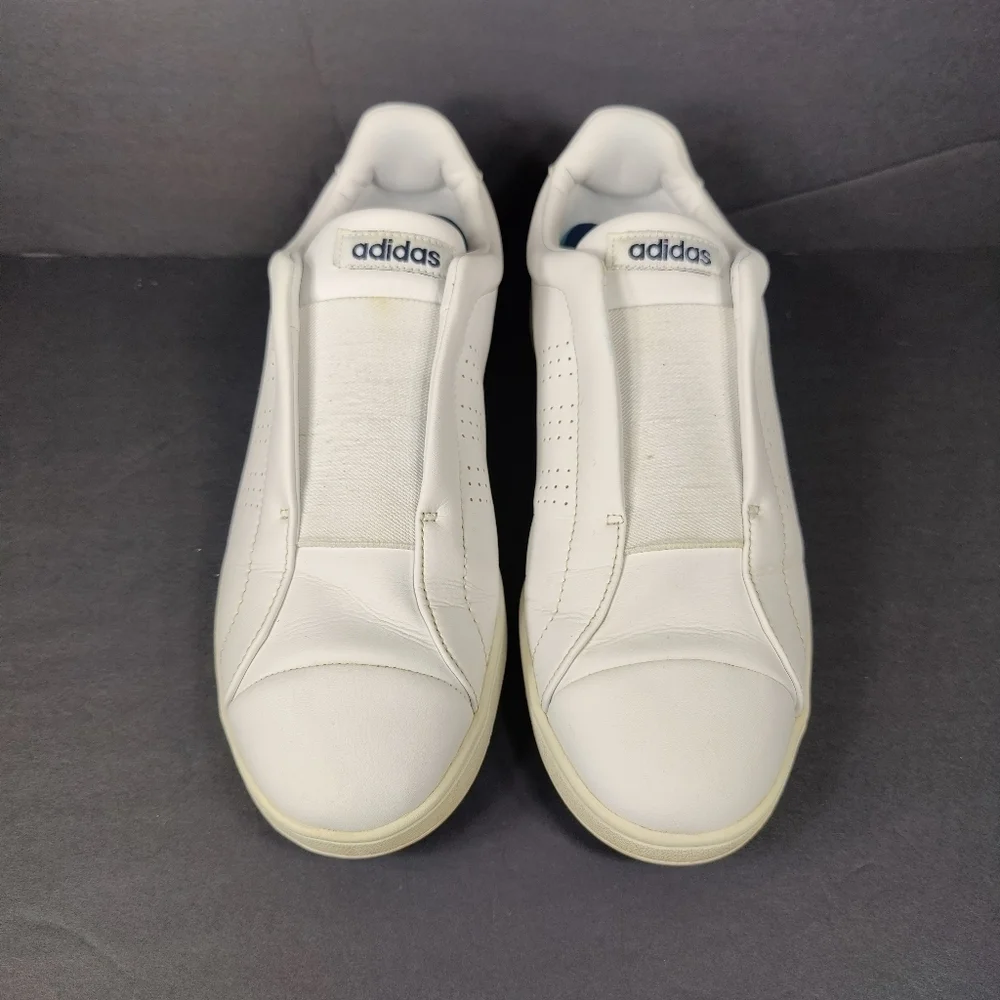 Adidas Women's Advantage Adapt Slip On White Leather Sneakers Shoes Size 9.5